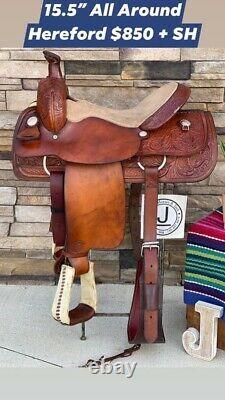15.5 Hereford Tex Tan All Around Saddle, Clean! , Roping, Western, Ranch