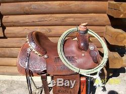 15.5 High Quality used western 2014 trophy ranch roping pleasure trail saddle
