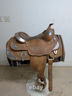 15.5 Inch Used Billy Royal Western Show Saddle 1098-11440