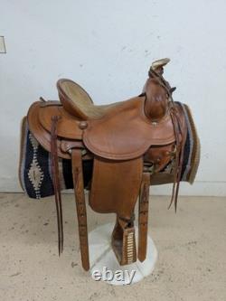 15.5 Inch Used Mike Schultz Western Ranch Saddle 1024-10715