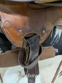 15.5 Inch Used Mike Schultz Western Ranch Saddle 1024-10715