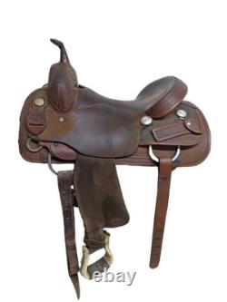 15.5 Inch Used Piland Team Roping Western Saddle 1098-11441