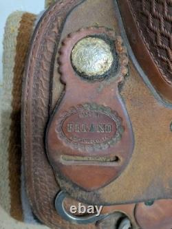 15.5 Inch Used Piland Team Roping Western Saddle 1098-11441