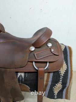 15.5 Inch Used Piland Team Roping Western Saddle 1098-11441