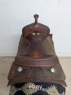15.5 Inch Used Piland Team Roping Western Saddle 1098-11441