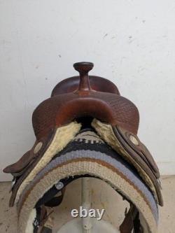 15.5 Inch Used Piland Team Roping Western Saddle 1098-11441