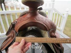 15.5'' Qh Bars Textan Hereford Western Roper Roping Saddle 32.2# USA Tx