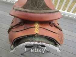 15.5'' Qh Bars Textan Hereford Western Roper Roping Saddle 32.2# USA Tx