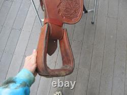 15.5'' Qh Bars Textan Hereford Western Roper Roping Saddle 32.2# USA Tx