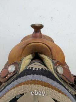 15.5 Used 3 Bar Western Show Saddle 1030-10860 Classic Leather Show Saddle