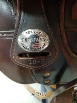 15.5 Used Tex Tan Flex Tree Western Trail Saddle 2-1090