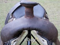 15.5 White Brand Roughout Roping Ranch Breaking Western Saddle