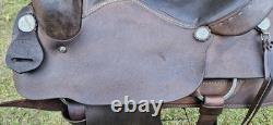 15.5 White Brand Roughout Roping Ranch Breaking Western Saddle
