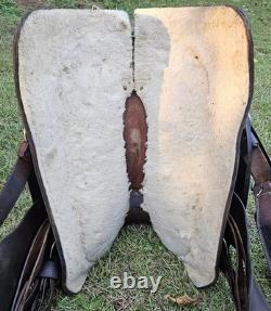 15.5 White Brand Roughout Roping Ranch Breaking Western Saddle