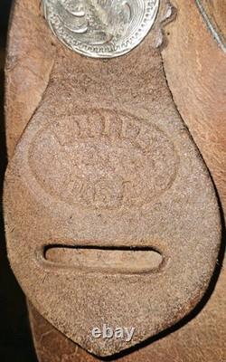 15.5 White Brand Roughout Roping Ranch Breaking Western Saddle