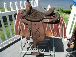 15'' #500 brown Big horn Suede & Cordura western barrel trail saddle QH BARS