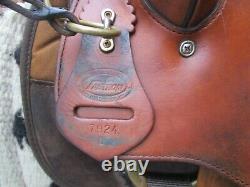 15'' #7924 C FABTRON Brown Leather/Cordura western trail saddle SQH BARS BRASS