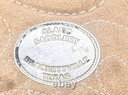 15 ALAMO Basket Tooled Western Barrel Horse Saddle Semi Bar