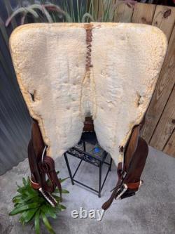 15 ALAMO Basket Tooled Western Barrel Horse Saddle Semi Bar