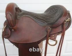 15 AMERICAN Sadlery 22# LEATHER Western Trail Endurance SaddleMedium TreeSQHB