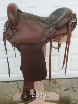 15 AMERICAN Sadlery 22# LEATHER Western Trail Endurance SaddleMedium TreeSQHB