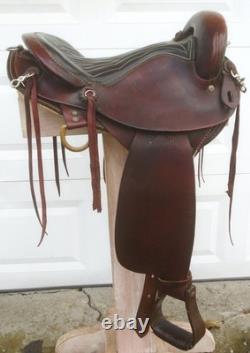 15 AMERICAN Sadlery 22# LEATHER Western Trail Endurance SaddleMedium TreeSQHB