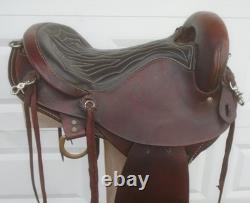15 AMERICAN Sadlery 22# LEATHER Western Trail Endurance SaddleMedium TreeSQHB