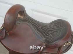 15 AMERICAN Sadlery 22# LEATHER Western Trail Endurance SaddleMedium TreeSQHB