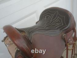 15 AMERICAN Sadlery 22# LEATHER Western Trail Endurance SaddleMedium TreeSQHB
