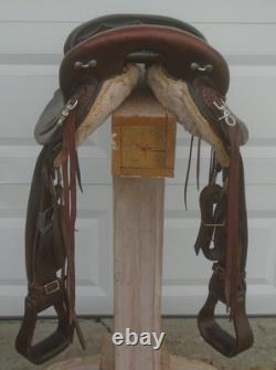 15 AMERICAN Sadlery 22# LEATHER Western Trail Endurance SaddleMedium TreeSQHB