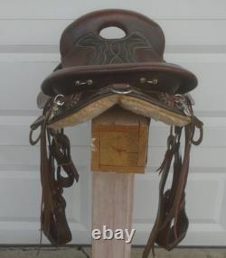 15 AMERICAN Sadlery 22# LEATHER Western Trail Endurance SaddleMedium TreeSQHB