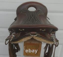15 AMERICAN Sadlery 22# LEATHER Western Trail Endurance SaddleMedium TreeSQHB