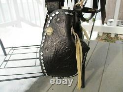 15'' ANTIQUE BIG HORN #339 BLACK DIAMOND PARADE WESTERN SADDLE FQHB w BRIDLE