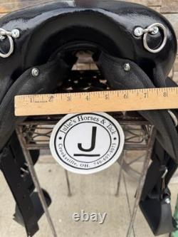 15 Abetta Hornless Trail Saddle, Western Saddle, Black Color, Clean