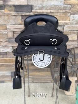 15 Abetta Hornless Trail Saddle, Western Saddle, Black Color, Clean