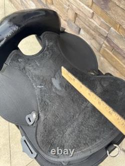 15 Abetta Hornless Trail Saddle, Western Saddle, Black Color, Clean