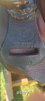 15'' American Saddlery RR W. Gulley#800 Western Leather Trail Saddle V Rigging