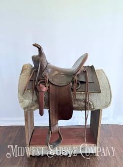 15 Antique Cowboy High Back Western Ranch Saddle