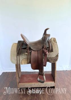 15 Antique Cowboy High Back Western Ranch Saddle