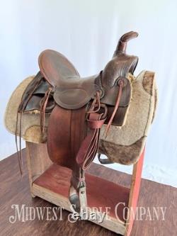 15 Antique Cowboy High Back Western Ranch Saddle