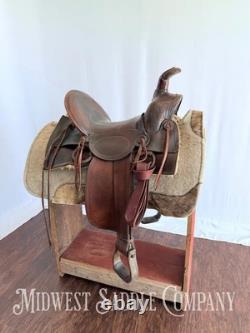 15 Antique Cowboy High Back Western Ranch Saddle