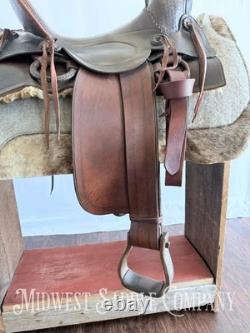 15 Antique Cowboy High Back Western Ranch Saddle