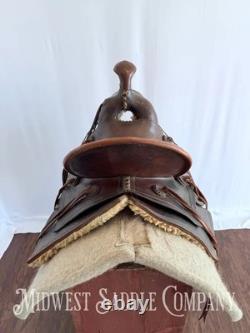 15 Antique Cowboy High Back Western Ranch Saddle
