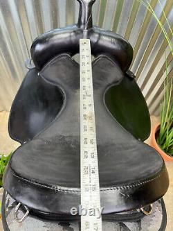 15 BIG HORN Black & Aztec Print Light Weight Western Trail Horse Saddle #187