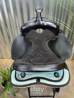 15 BIG HORN Black & Turquoise Western Horse Saddle #133