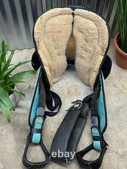 15 BIG HORN Black & Turquoise Western Horse Saddle #133