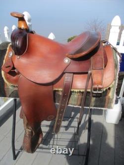 15'' BOB SKELLETT QH BARS WESTERN ROPER ROPING SADDLE 36# w REAR CINCH USA NY