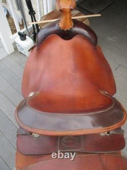 15'' BOB SKELLETT QH BARS WESTERN ROPER ROPING SADDLE 36# w REAR CINCH USA NY