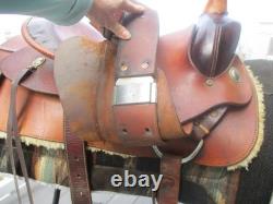 15'' BOB SKELLETT QH BARS WESTERN ROPER ROPING SADDLE 36# w REAR CINCH USA NY