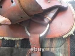 15'' BOB SKELLETT QH BARS WESTERN ROPER ROPING SADDLE 36# w REAR CINCH USA NY